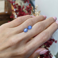 3.90&nbsp;Ct.Tw.Total Carat Weight Blue Star Sapphire Pair from Burma (Myanmar) Life Style