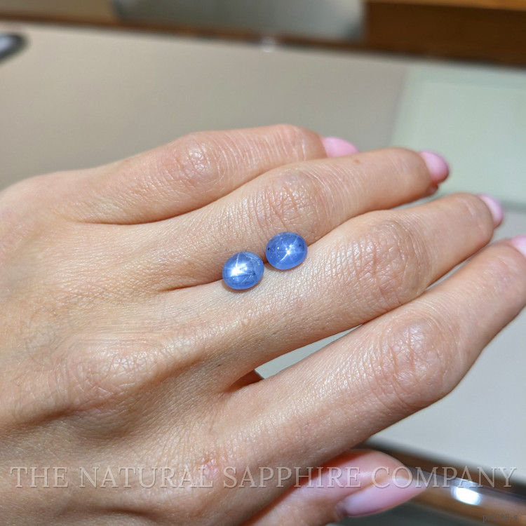 3.90 Ct.Tw. Blue Star Sapphire Pair from Burma (Myanmar)