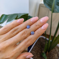 3.90&nbsp;Ct.Tw.Total Carat Weight Blue Star Sapphire Pair from Burma (Myanmar) Life Style