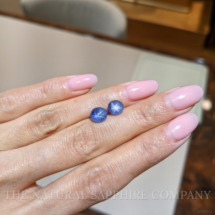 4.87 Ct.Tw. Blue Star Sapphire Pair from Burma (Myanmar)