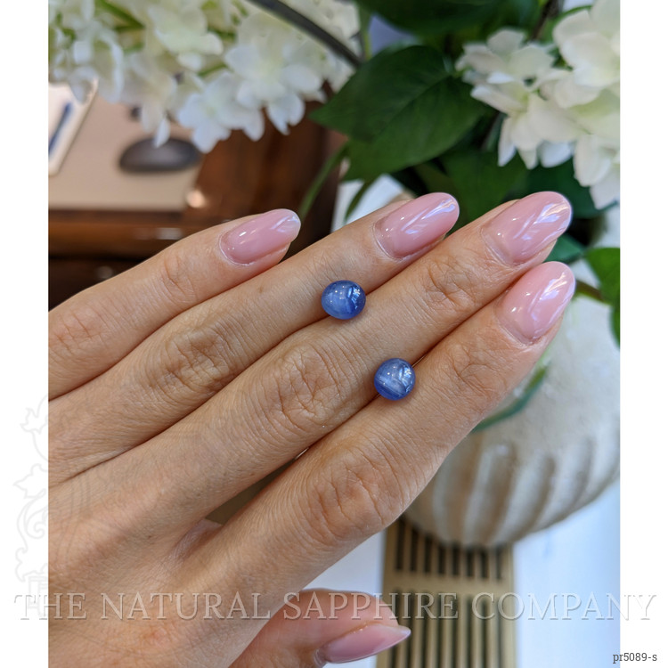 4.87 Ct.Tw. Blue Star Sapphire Pair from Burma (Myanmar)