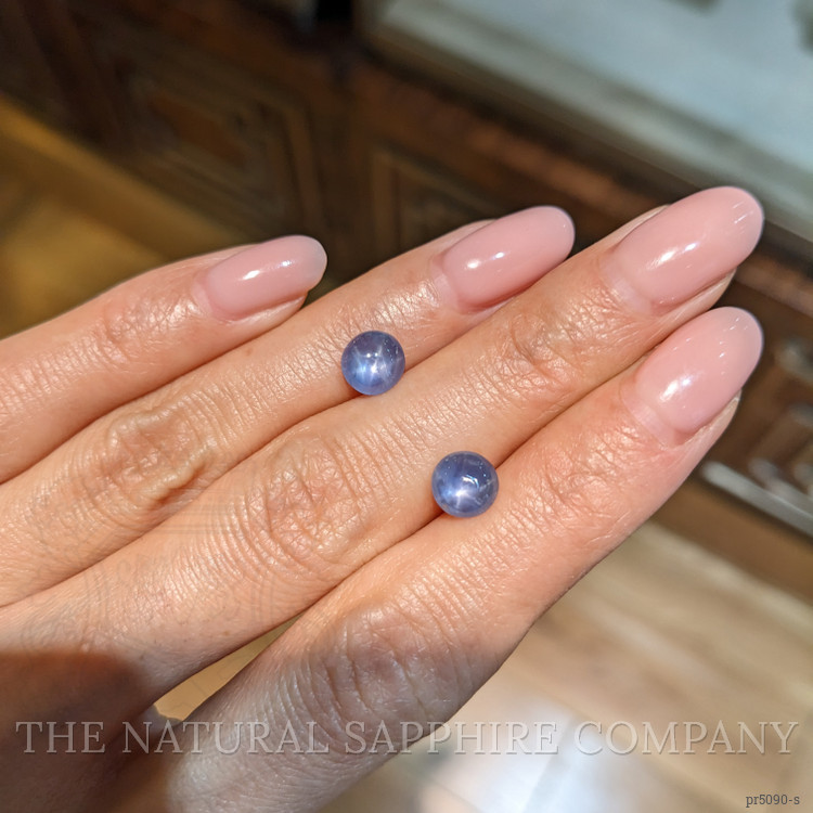 3.82 Ct.Tw. Blue Star Sapphire Pair from Burma (Myanmar)