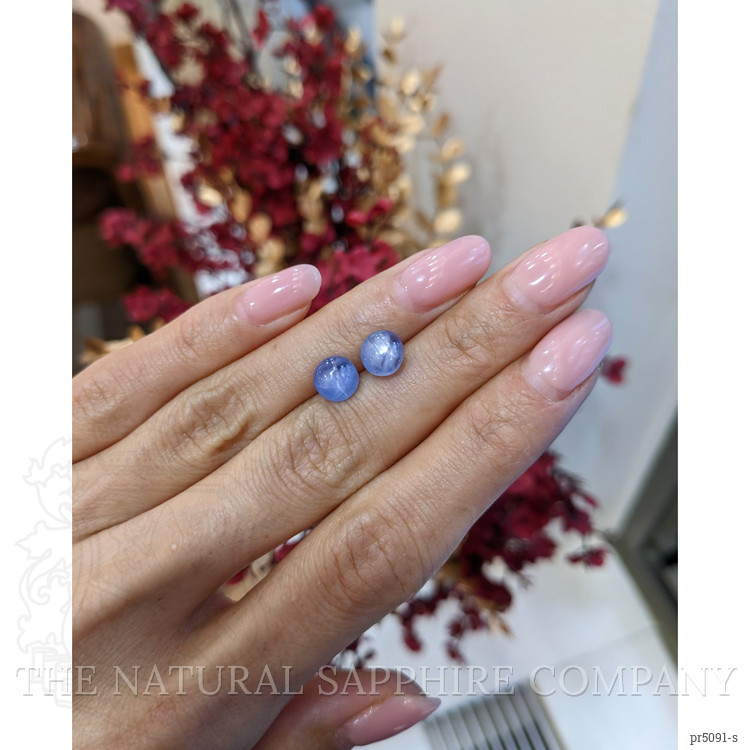 4.50 Ct.Tw. Blue Star Sapphire Pair from Burma (Myanmar)