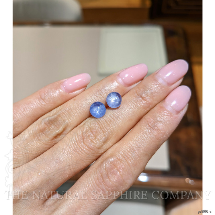 4.50 Ct.Tw. Blue Star Sapphire Pair from Burma (Myanmar)