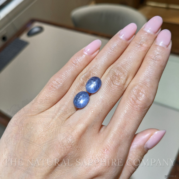 15.26 Ct.Tw. Blue Star Sapphire Pair from Burma (Myanmar)