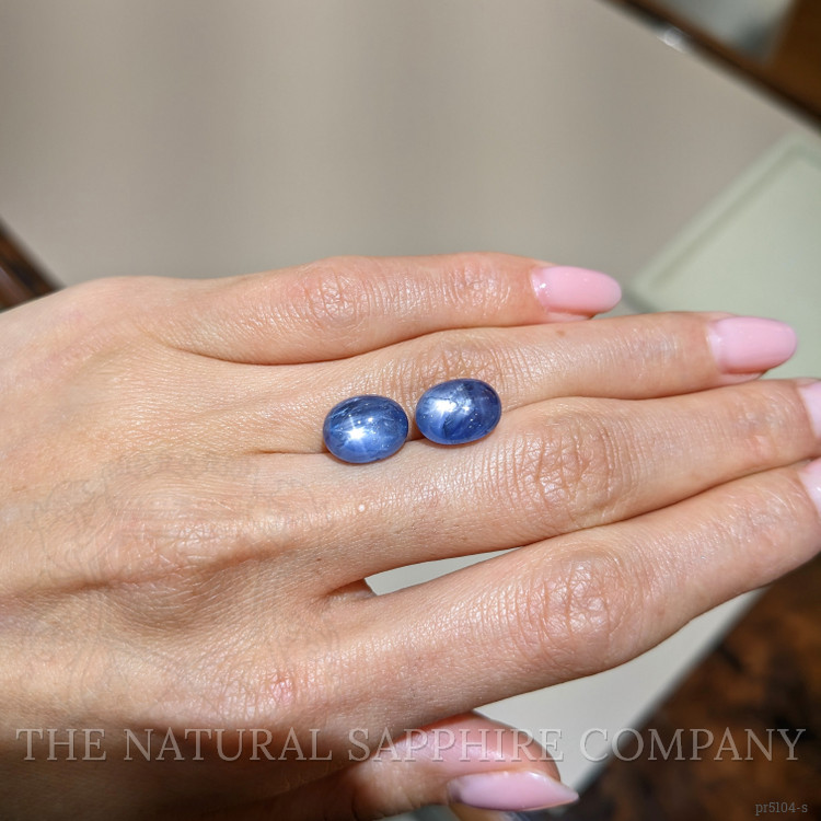 15.26 Ct.Tw. Blue Star Sapphire Pair from Burma (Myanmar)