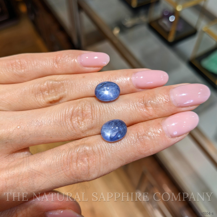 15.26 Ct.Tw. Blue Star Sapphire Pair from Burma (Myanmar)