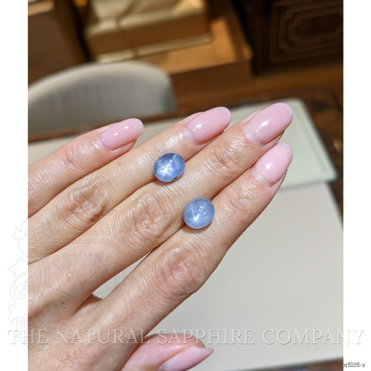 11.33 Ct.Tw. Blue Star Sapphire Pair from Burma (Myanmar)