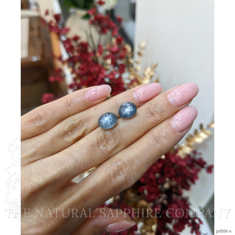 12.29 Ct.Tw. Blue Star Sapphire Pair from Burma (Myanmar)