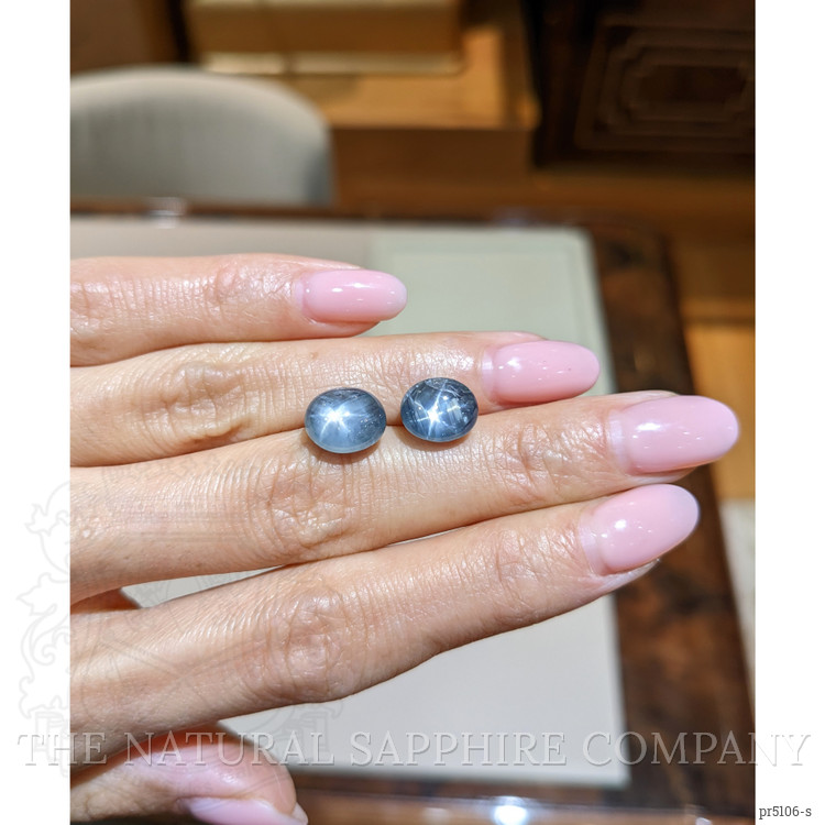 12.29 Ct.Tw. Blue Star Sapphire Pair from Burma (Myanmar)
