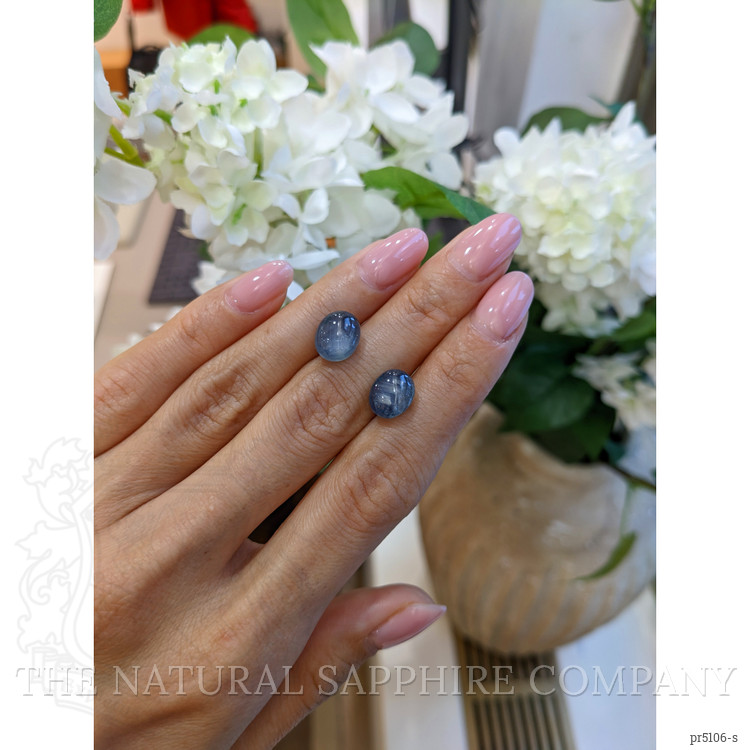 12.29 Ct.Tw. Blue Star Sapphire Pair from Burma (Myanmar)