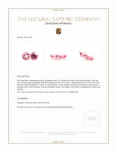 0.72 Ct.Tw.Total Carat Weight Pink Sapphire Pair from Ceylon (Sri Lanka) Appraisal