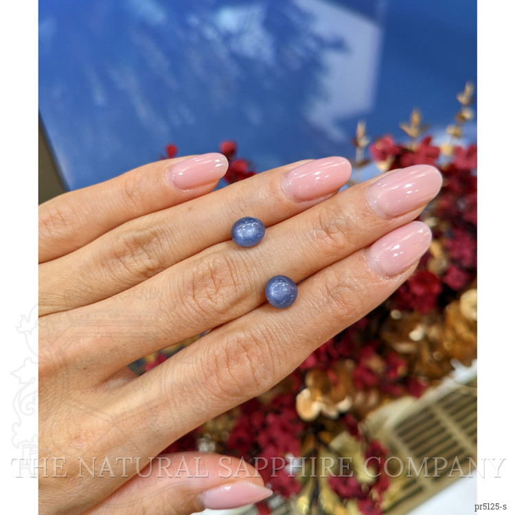 6.10 Ct.Tw. Blue Star Sapphire Pair from Burma (Myanmar)