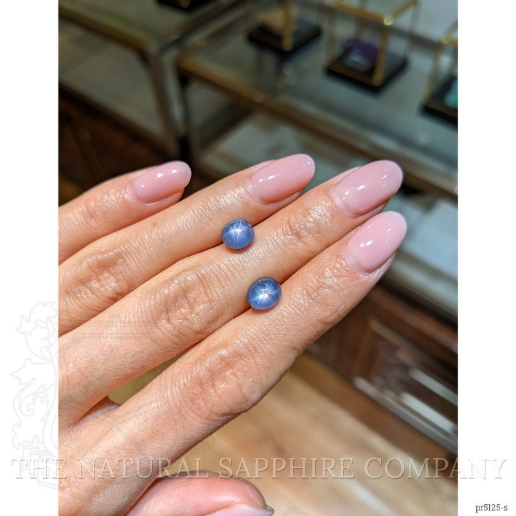 6.10 Ct.Tw. Blue Star Sapphire Pair from Burma (Myanmar)