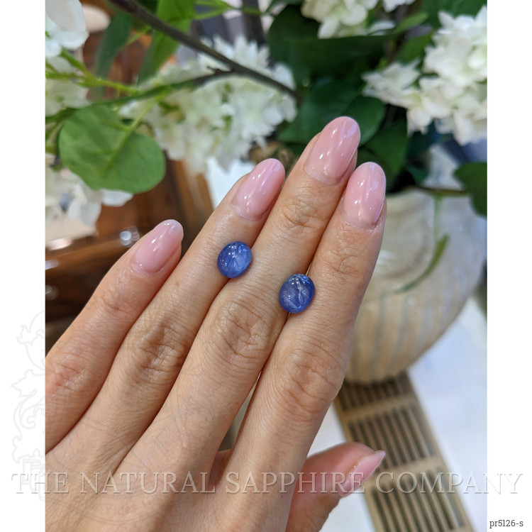 6.66 Ct.Tw. Blue Star Sapphire Pair from Burma (Myanmar)