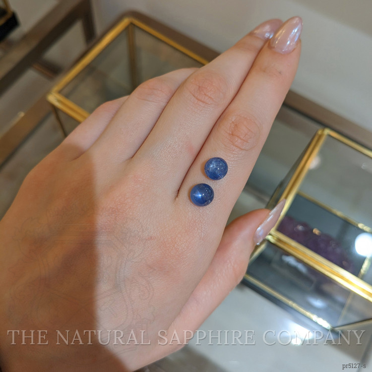 8.50 Ct.Tw. Blue Star Sapphire Pair from Burma (Myanmar)