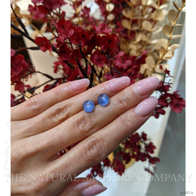 8.50 Ct.Tw. Blue Star Sapphire Pair from Burma (Myanmar)