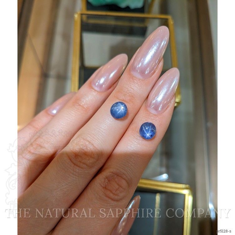 6.00 Ct.Tw. Blue Star Sapphire Pair from Burma (Myanmar)