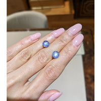 6.00&nbsp;Ct.Tw.Total Carat Weight Blue Star Sapphire Pair from Burma (Myanmar) Life Style