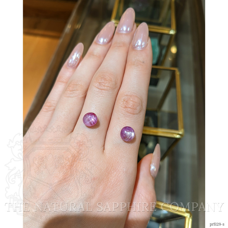 6.97 Ct.Tw. Pink Star Sapphire Pair from Burma (Myanmar)