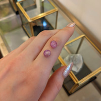 6.97&nbsp;Ct.Tw.Total Carat Weight Pink Star Sapphire Pair from Burma (Myanmar) Life Style