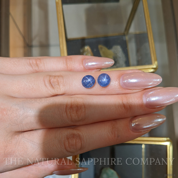 5.27 Ct.Tw. Blue Star Sapphire Pair from Burma (Myanmar)