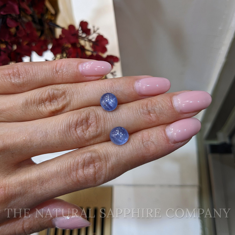 5.27 Ct.Tw. Blue Star Sapphire Pair from Burma (Myanmar)