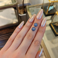 6.97&nbsp;Ct.Tw.Total Carat Weight Blue Star Sapphire Pair from Burma (Myanmar) Life Style