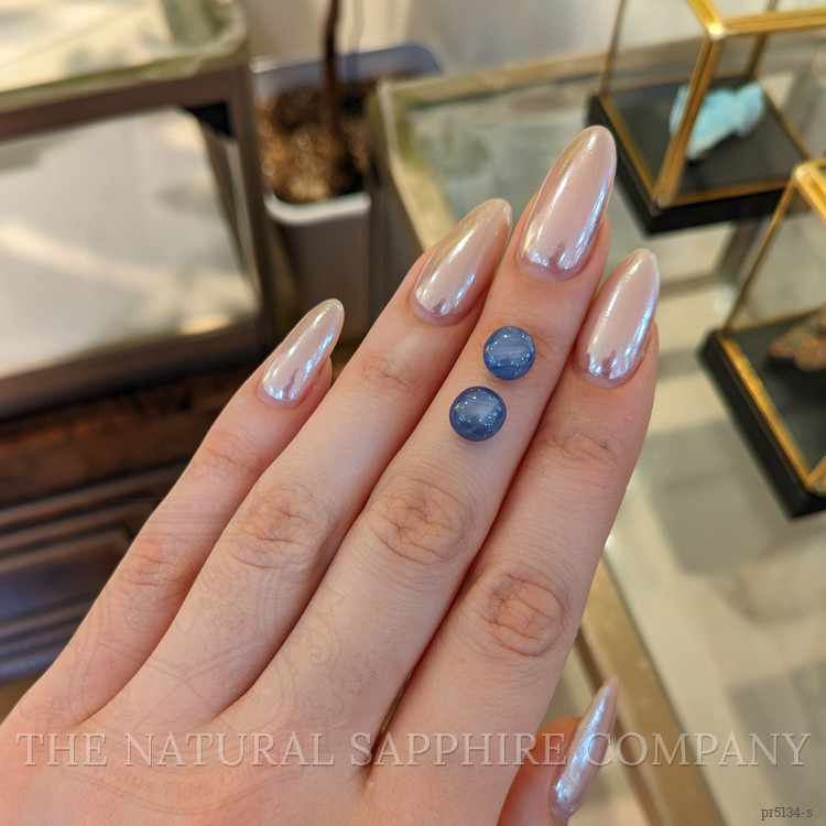 6.97 Ct.Tw. Blue Star Sapphire Pair from Burma (Myanmar)