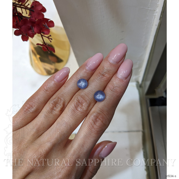 6.97 Ct.Tw. Blue Star Sapphire Pair from Burma (Myanmar)