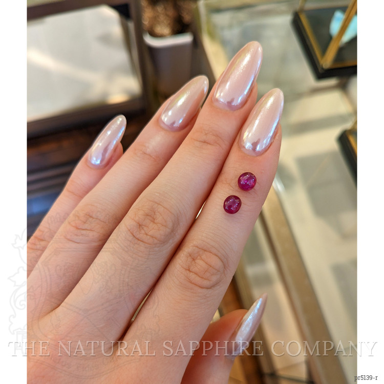 2.28 Ct.Tw. Star Ruby Pair from Burma (Myanmar)