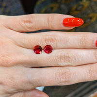 2.08 Ct.Tw.Total Carat Weight Ruby Pair from Mozambique Life Style