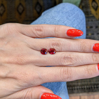2.90 Ct.Tw.Total Carat Weight Ruby Pair from Mozambique Life Style