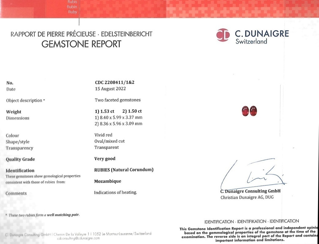 3.03 Ct.Tw. Ruby Pair from Mozambique