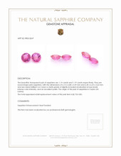 2.33 Ct.Tw.Total Carat Weight Pink Sapphire Pair from Ceylon (Sri Lanka) Appraisal
