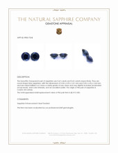 1.27 Ct.Tw.Total Carat Weight Blue Sapphire Pair from Ceylon (Sri Lanka) Appraisal