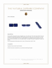 2.51 Ct.Tw.Total Carat Weight Blue Sapphire Pair from Ceylon (Sri Lanka) Appraisal