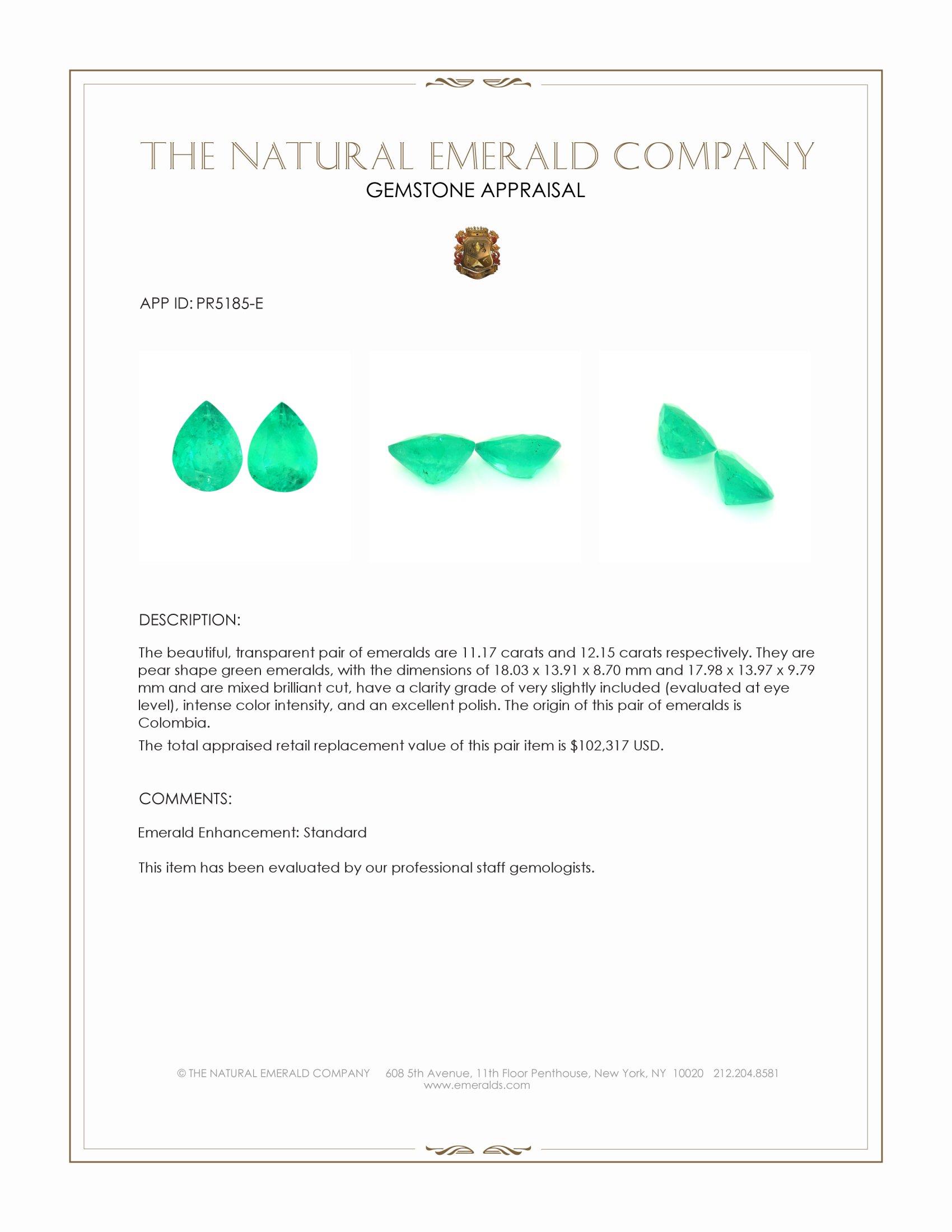 23.32 Ct.Tw. Emerald Pair from Colombia