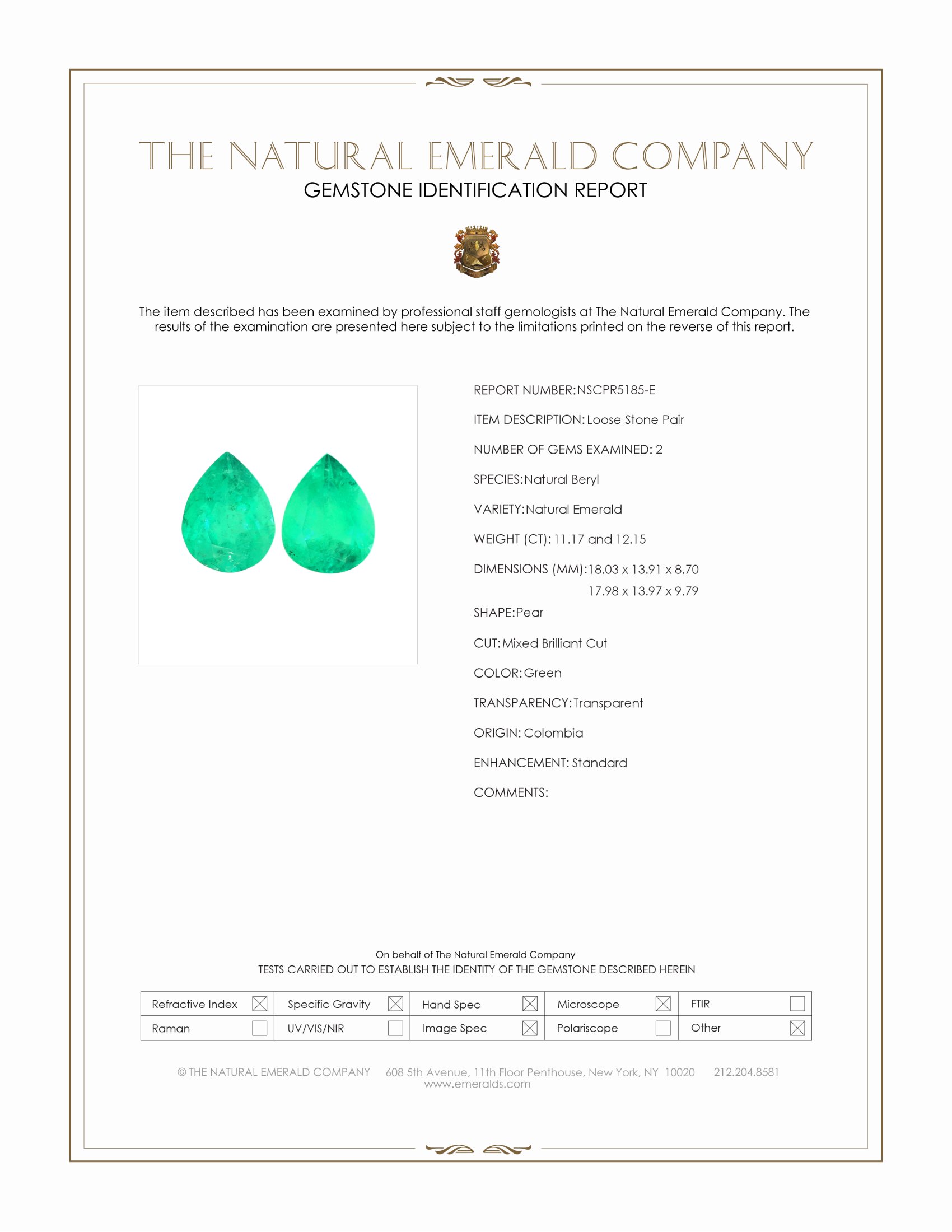 23.32 Ct.Tw. Emerald Pair from Colombia