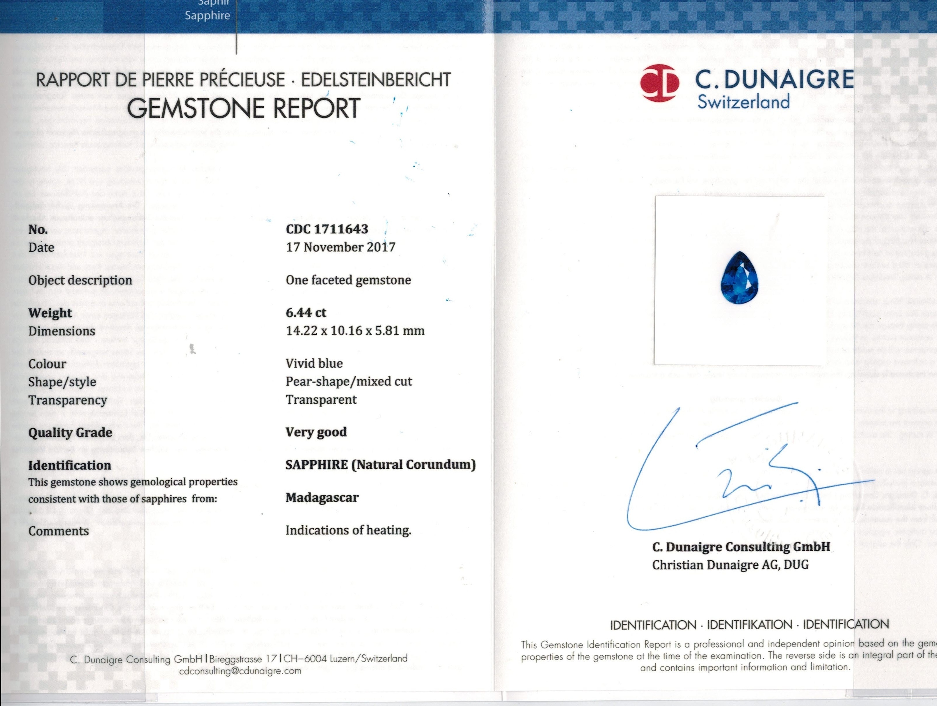 12.56 Ct.Tw. Blue Sapphire Pair from Madagascar