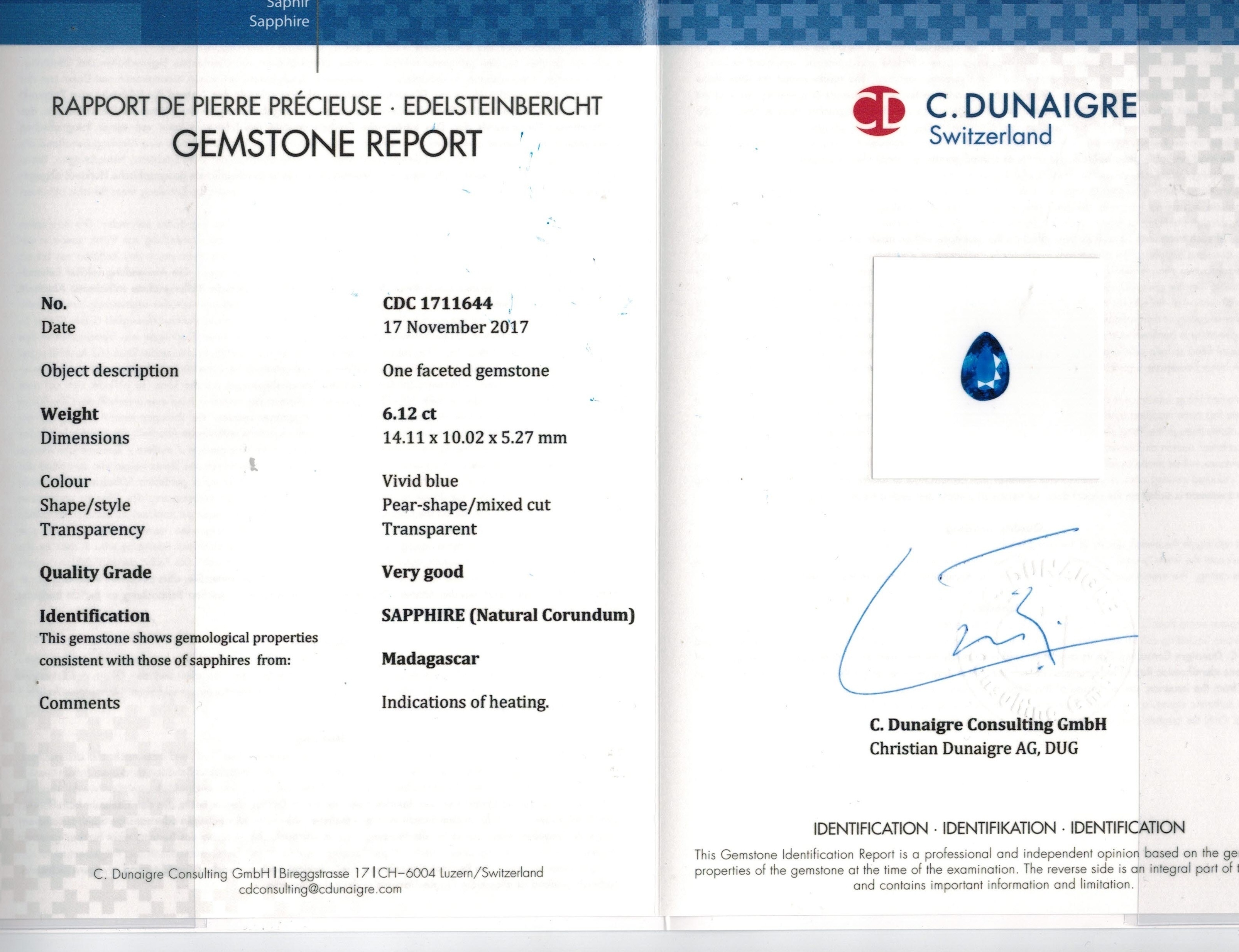 12.56 Ct.Tw. Blue Sapphire Pair from Madagascar