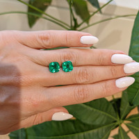 3.72 Ct.Tw.Total Carat Weight Emerald Pair from Zambia Life Style