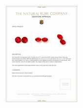 1.59 Ct.Tw.Total Carat Weight Ruby Pair from Afghanistan Appraisal
