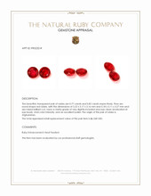 1.59 Ct.Tw.Total Carat Weight Ruby Pair from Afghanistan Appraisal