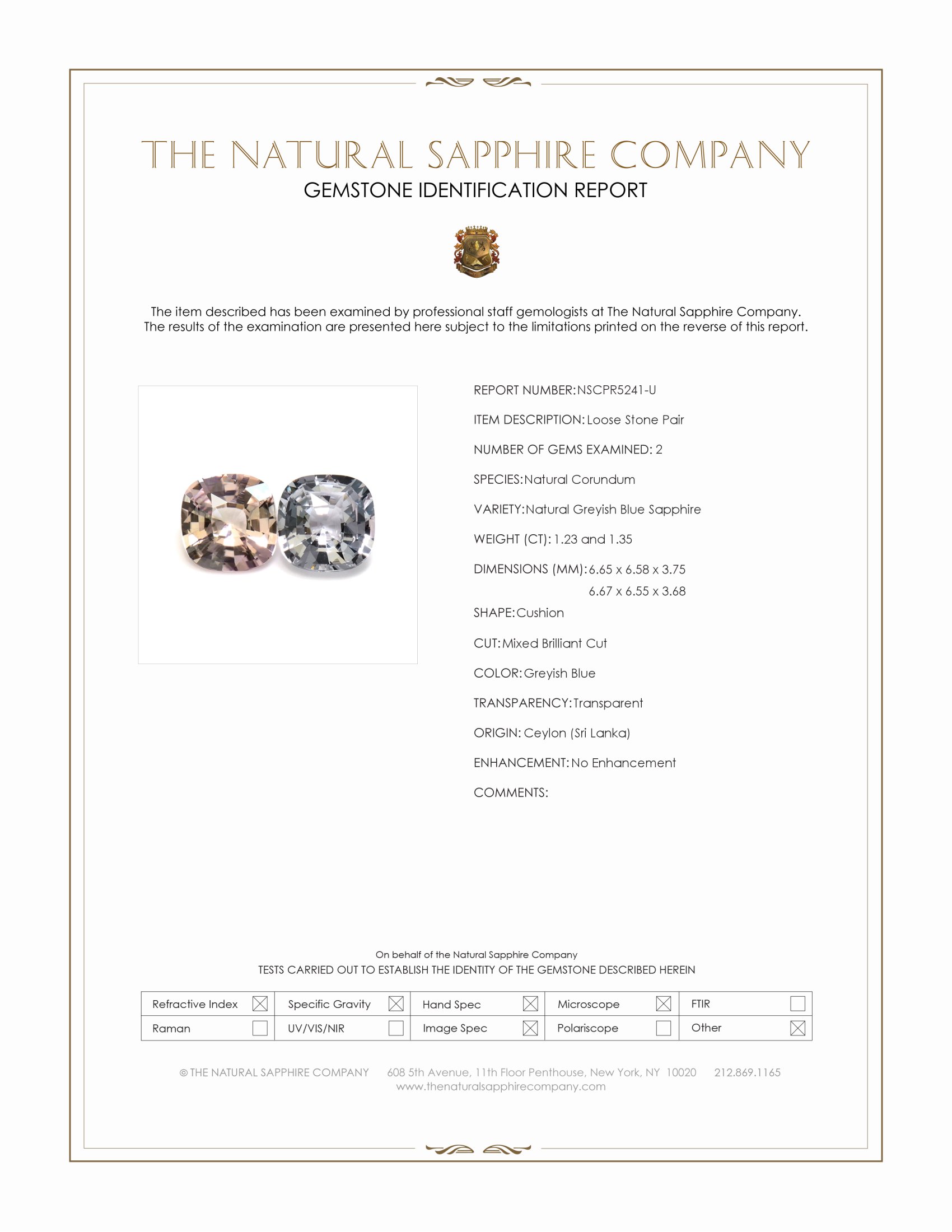 2.58 Ct.Tw. Peach Sapphire Pair from Ceylon (Sri Lanka)