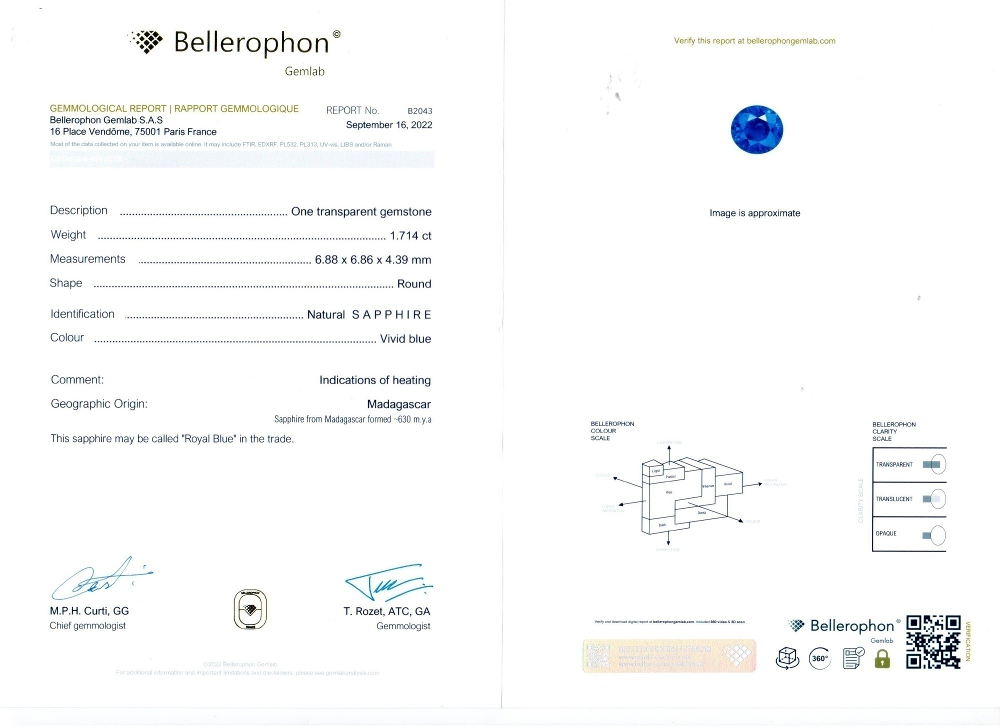 3.35 Ct.Tw. Blue Sapphire Pair from Madagascar