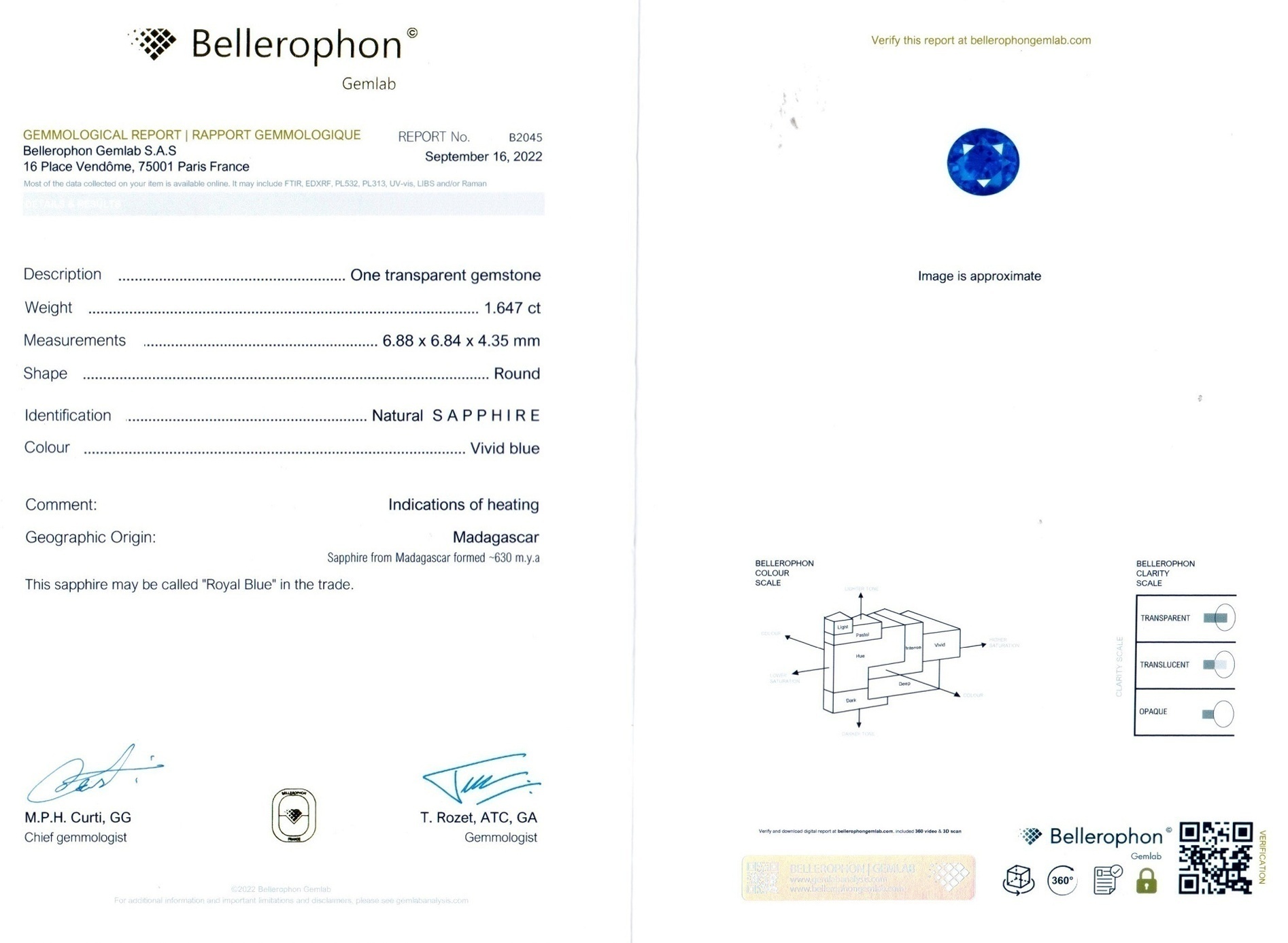 3.35 Ct.Tw. Blue Sapphire Pair from Madagascar