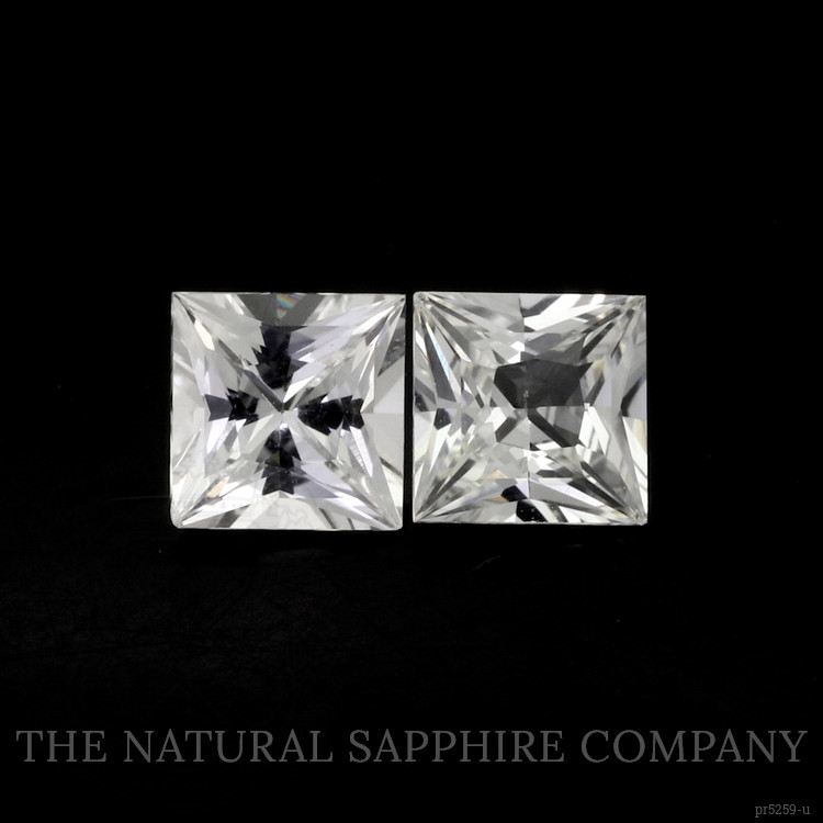 1.36 Ct.Tw. White Sapphire Pair from Ceylon (Sri Lanka)