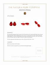 4.61 Ct.Tw.Total Carat Weight Ruby Pair from Mozambique Appraisal