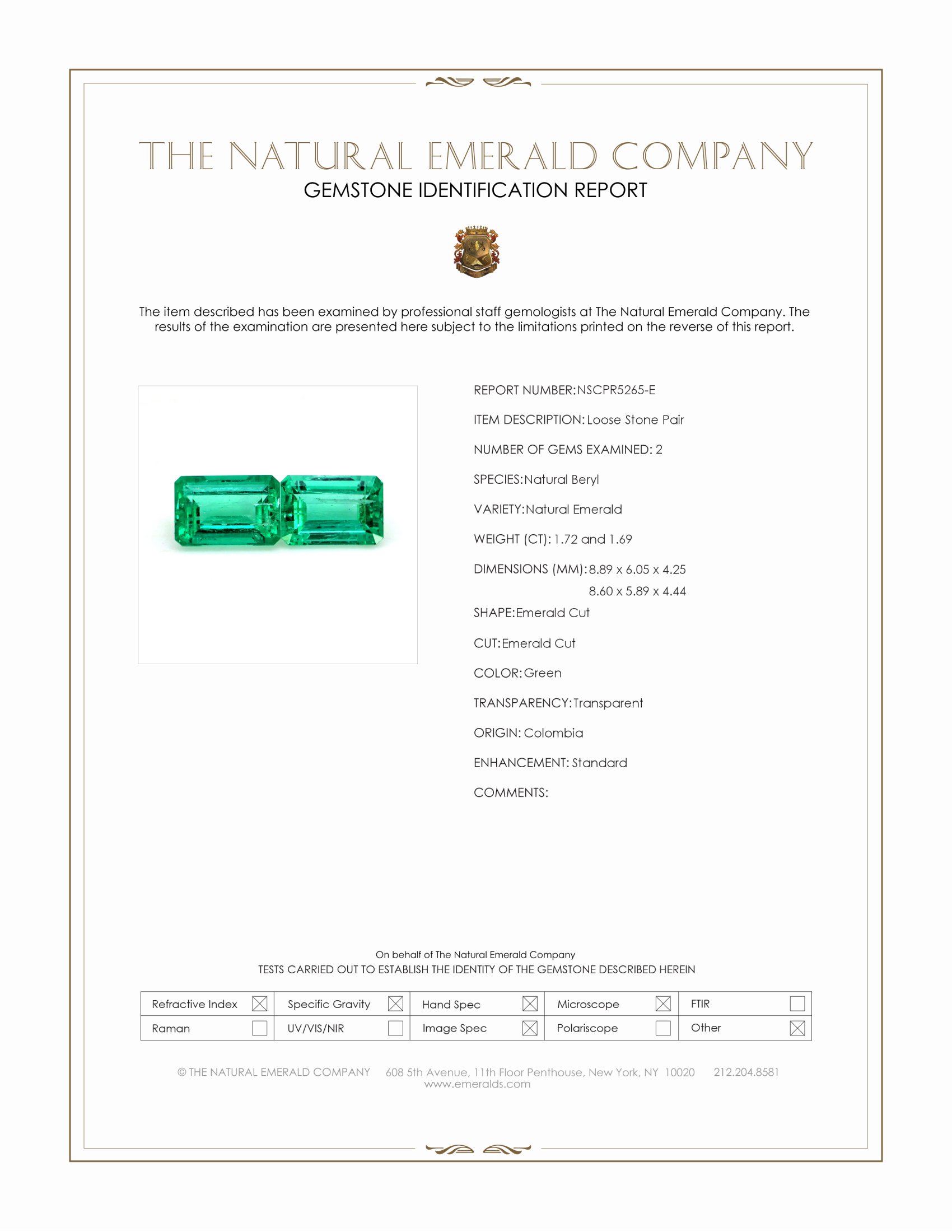 3.41 Ct.Tw. Emerald Pair from Colombia